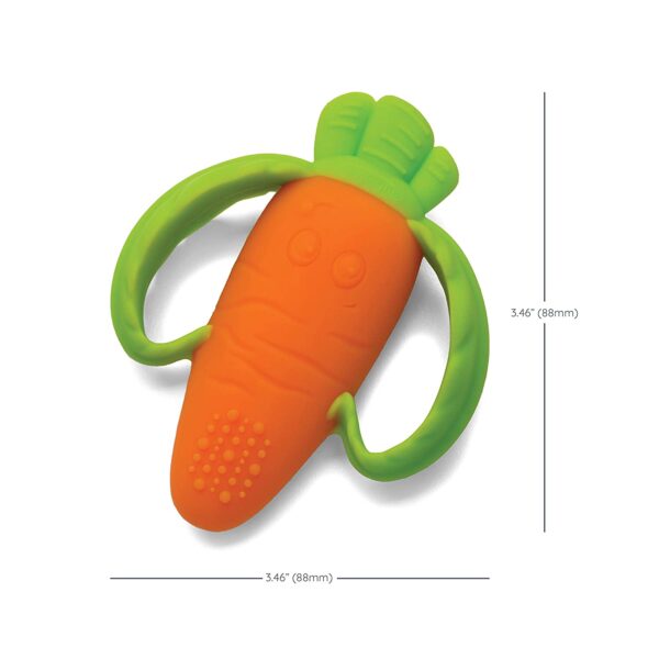 Infantino Lil' Nibble Teethers Carrot - Silicone Soft-Textured teether for Sensory Exploration and Teething Relief, with Easy to Hold Handles - Image 5