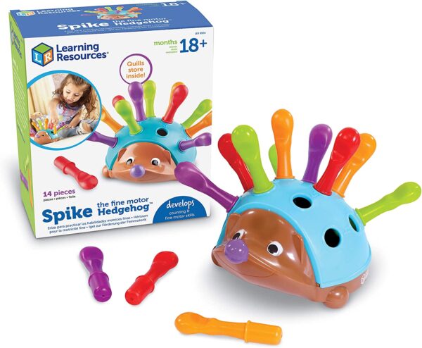 Learning Resources Spike the Fine Motor Hedgehog, Sensory, Fine Motor Toy, Hedgehog Toys for Toddler, Easter Gifts for Kids, Ages 18 months+