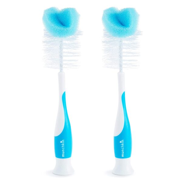 Munchkin Sponge Bottle Brush, Pack of 2, Blue - Image 3