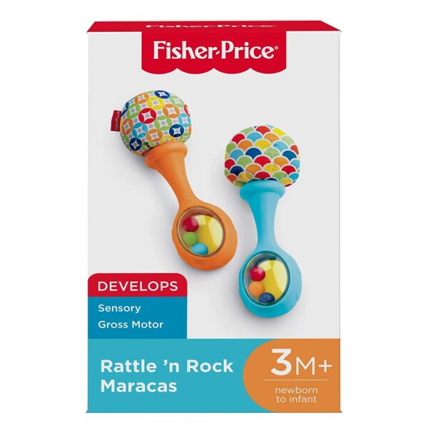 Fisher-Price Rattle 'n Rock Maracas, Blue/Orange - Image 2