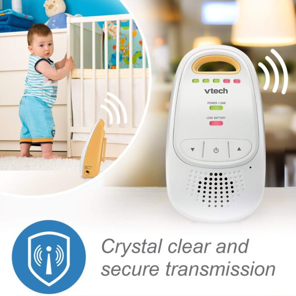 Upgraded VTech DM111 Audio Baby Monitor with Best-in-Class Long Range, Privacy Guaranteed DECT 6.0 Transmissions, Cystal-Clear Sound, Up-Graded Parent Unit with Rechargeable Battery - Image 2