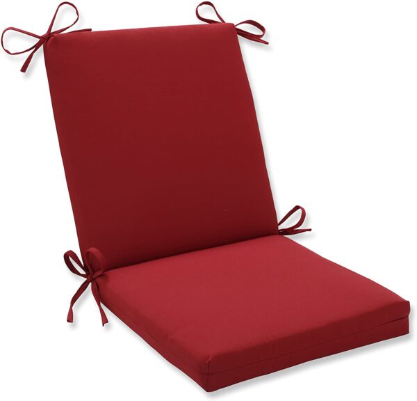 Pillow Perfect Outdoor/Indoor Pompeii Square Corner Chair Cushion, 36.5" x 18", Red