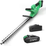 KIMO 20V Cordless Hedge Trimmer, 24-inch, 6.8-lb Lightweight & Compact Dual Blades 5/8" Cutting Capacity, 2.0Ah Li-ion Battery Electric Pole Hedge Trimmer ET1609 for Hedges/Bushes/Yard