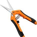 VIVOSUN 6.5 Inch Gardening Hand Pruner Pruning Shear with Straight Stainless Steel Blades Orange