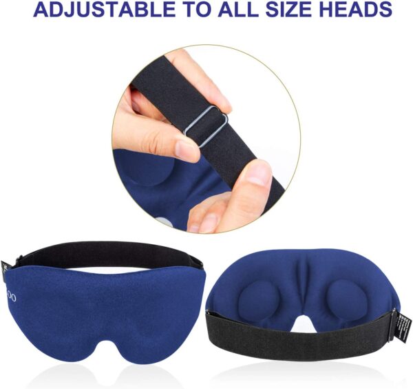 MZOO Sleep Eye Mask for Men Women, 3D Contoured Cup Sleeping Mask & Blindfold, Concave Molded Night Sleep Mask, Block Out Light, Soft Comfort Eye Shade Cover for Travel Yoga Nap, Blue - Image 5