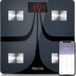 ABYON Bluetooth Smart Bathroom Scales for Body Weight Digital Body Fat Scale,Auto Monitor Body Weight,Fat,BMI,Water, BMR, Muscle Mass with Smartphone APP,Fitness Health Scale