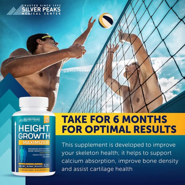 Height Growth Maximizer - Natural Height Pills to Grow Taller - Made in USA - Growth Pills with Calcium for Bone Strength - Get Taller Supplement That Increases Bone Growth - Free of Growth Hormone - Image 4