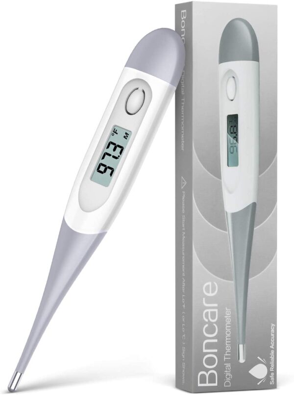 Thermometer for Adults, Digital Oral Thermometer for Fever with 10 Seconds Fast Reading (Gray)