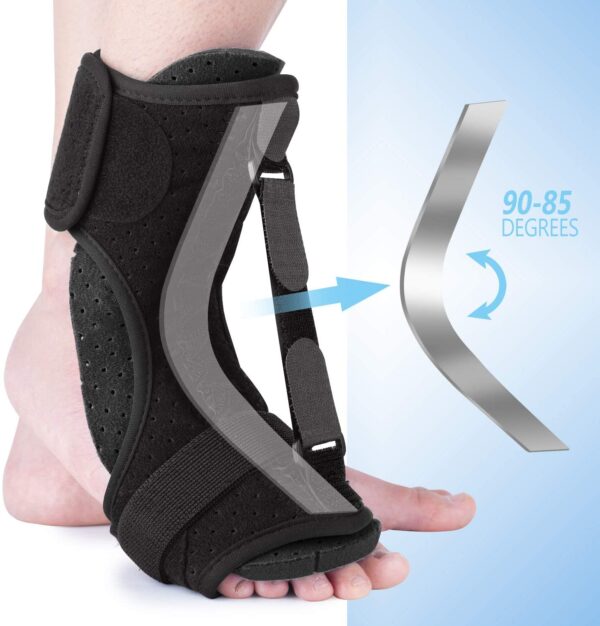 AiBast Plantar Fasciitis Night Splint, 2020 New Upgraded Black Multi Adjustable Ankle Brace Foot Drop Orthotic Brace for Plantar Fasciitis, Arch Foot Pain, Achilles Tendonitis Support for Women,Men - Image 3