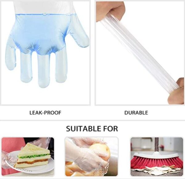 Disposable Gloves, 1000 Pcs Plastic Gloves for Kitchen Cooking Cleaning Food Handling by Teivio - Image 4