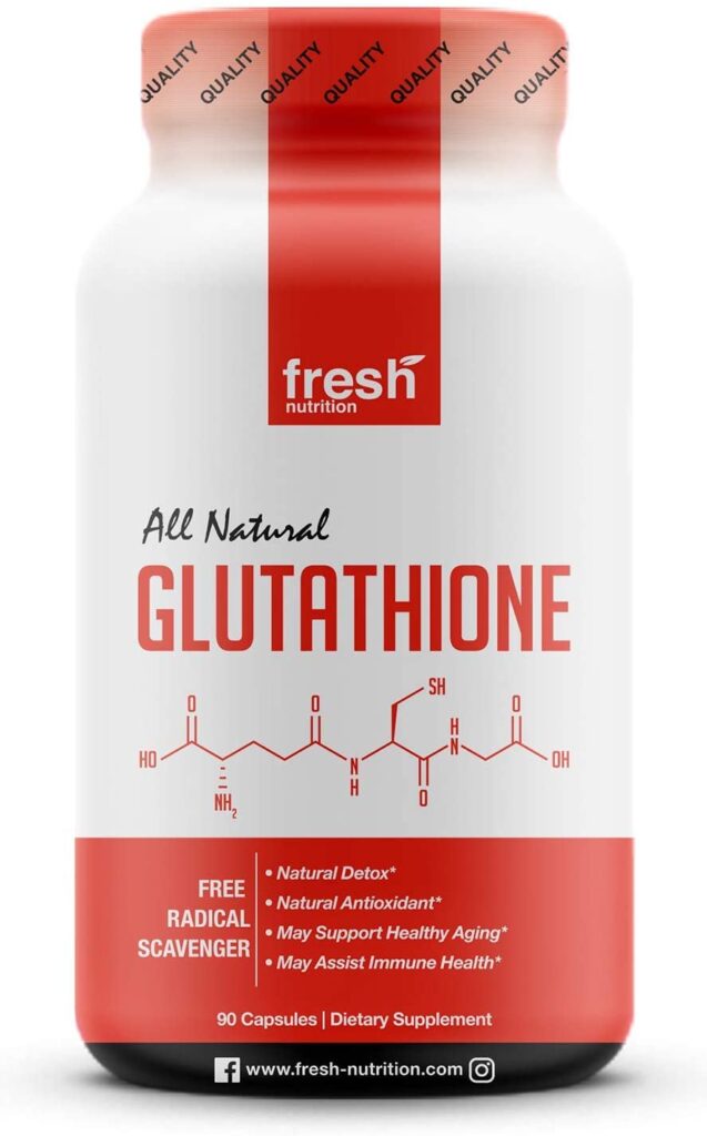 Glutathione Supplement - Strongest DNA Verified Glutathione Reduced - Natural Skin Whitening Anti-Aging Benefits – Liver, Immune and Brain Function - Vegan Friendly, Non GMO, Gluten & Soy Free