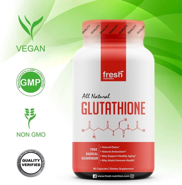 Glutathione Supplement - Strongest DNA Verified Glutathione Reduced - Natural Skin Whitening Anti-Aging Benefits – Liver, Immune and Brain Function - Vegan Friendly, Non GMO, Gluten & Soy Free - Image 3