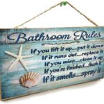 Blackwater Trading 5"x10" Seashells Bathroom Rules If It Smells Spray It Beach Sign Plaque 10 Inches by 5 Inches