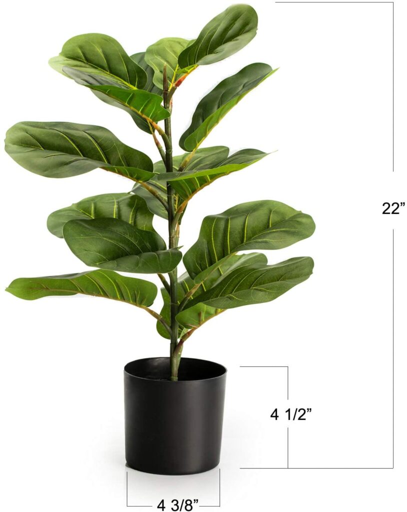 Velener 22" Artificial Plant Fiddle Leaf Tree for Indoor Home D?cor