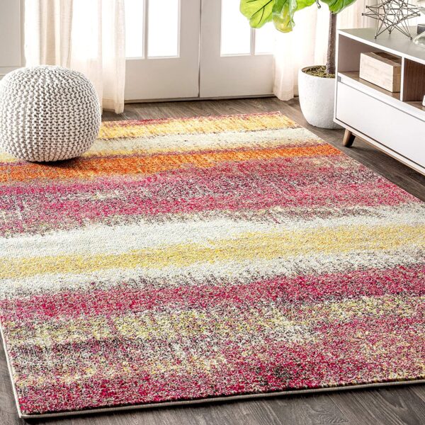 JONATHAN Y Contemporary POP Modern Abstract Vintage Cream/Pink 8 ft. x 10 ft. Area-Rug, Bohemian, Easy-Cleaning, For Bedroom, Kitchen, Living Room, Non Shedding - Image 6