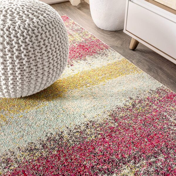 JONATHAN Y Contemporary POP Modern Abstract Vintage Cream/Pink 8 ft. x 10 ft. Area-Rug, Bohemian, Easy-Cleaning, For Bedroom, Kitchen, Living Room, Non Shedding - Image 2