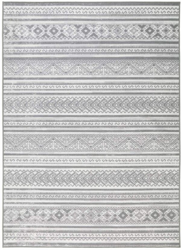 Antep Rugs Alfombras Non-Skid (Non-Slip) 8x10 Rubber Backing Moroccan Geometric Low Profile Pile Indoor Area Rugs (Silver Gray, 8' x 10'3") - Image 6