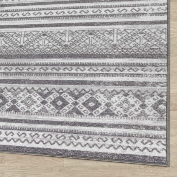 Antep Rugs Alfombras Non-Skid (Non-Slip) 8x10 Rubber Backing Moroccan Geometric Low Profile Pile Indoor Area Rugs (Silver Gray, 8' x 10'3") - Image 5