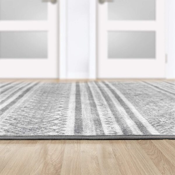 Antep Rugs Alfombras Non-Skid (Non-Slip) 8x10 Rubber Backing Moroccan Geometric Low Profile Pile Indoor Area Rugs (Silver Gray, 8' x 10'3") - Image 3