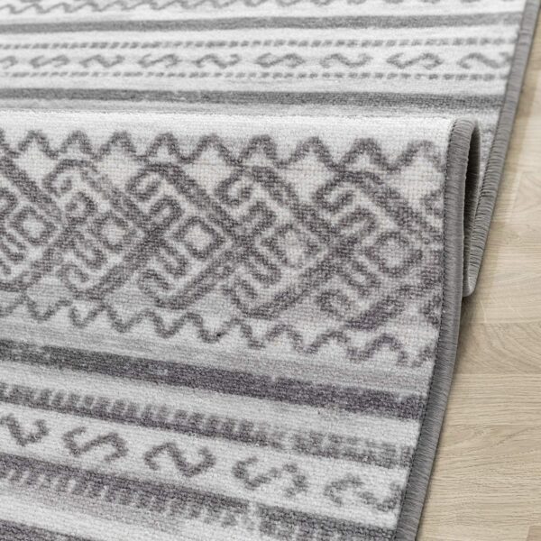 Antep Rugs Alfombras Non-Skid (Non-Slip) 8x10 Rubber Backing Moroccan Geometric Low Profile Pile Indoor Area Rugs (Silver Gray, 8' x 10'3") - Image 2