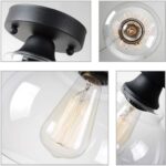 VILUXY Semi Flush Mount Ceiling Light, Industrial Clear Glass Shade Light Fixtures Ceiling for Hallway, Schoolhouse, Entryway, Kitchen, Dining Room, Laundry Room