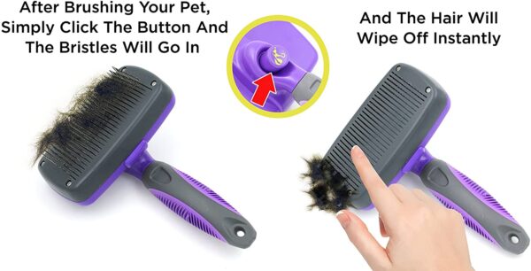 Hertzko Self Cleaning Slicker Brush ? Gently Removes Loose Undercoat, Mats and Tangled Hair ? Your Dog or Cat Will Love Being Brushed with The Grooming Brush - Image 7