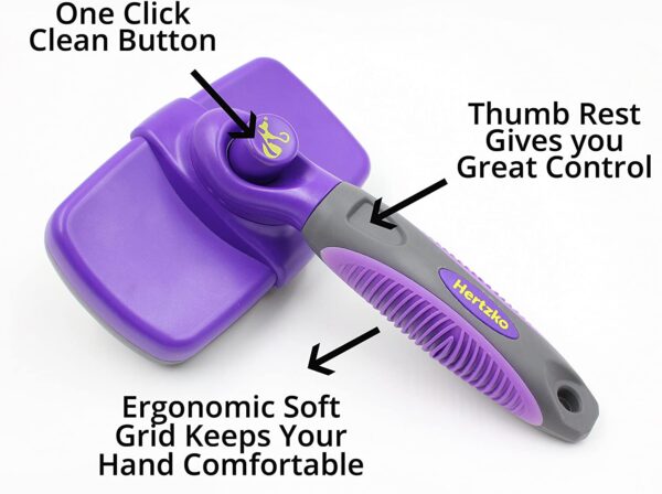 Hertzko Self Cleaning Slicker Brush ? Gently Removes Loose Undercoat, Mats and Tangled Hair ? Your Dog or Cat Will Love Being Brushed with The Grooming Brush - Image 6