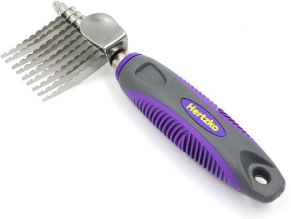 Dematting Comb By Hertzko ? Long Blades with Safety Edges ? Great for Cutting and Removing Dead, Matted or Knotted Hair - Image 2