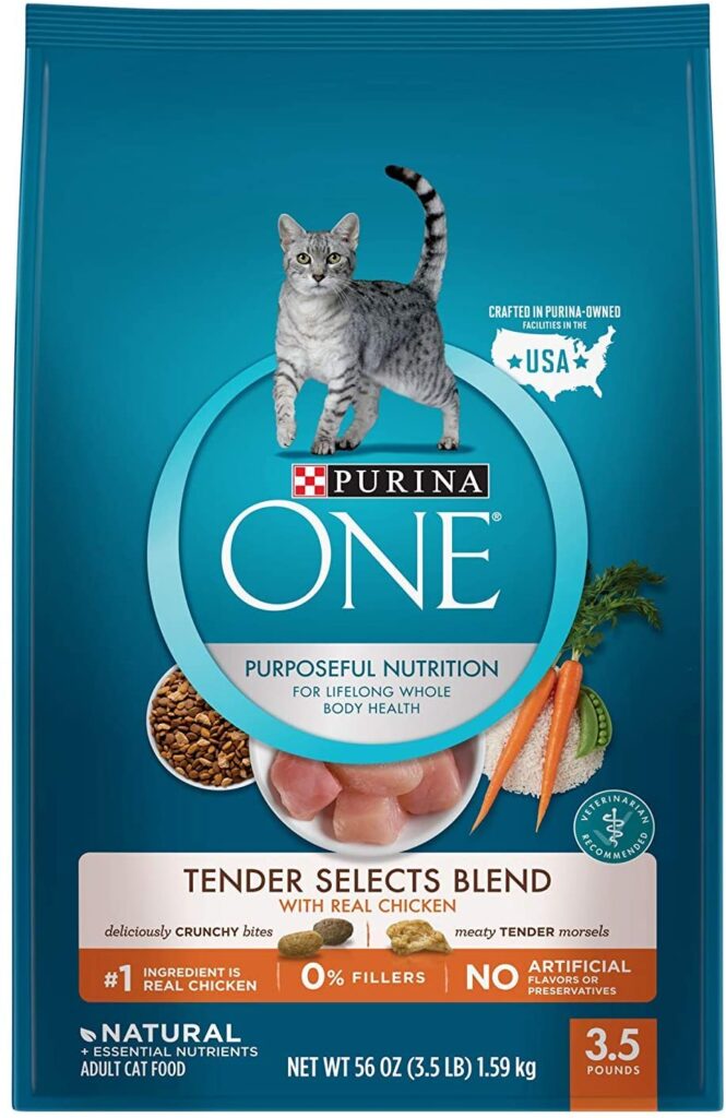 Purina ONE Natural Dry Cat Food, Tender Selects Blend With Real Chicken - (4) 3.5 lb. Bags