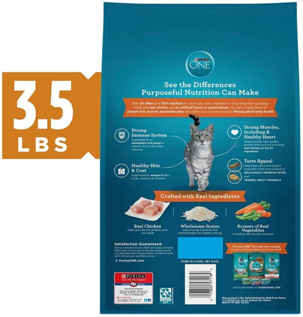 Purina ONE Natural Dry Cat Food, Tender Selects Blend With Real Chicken - (4) 3.5 lb. Bags - Image 2