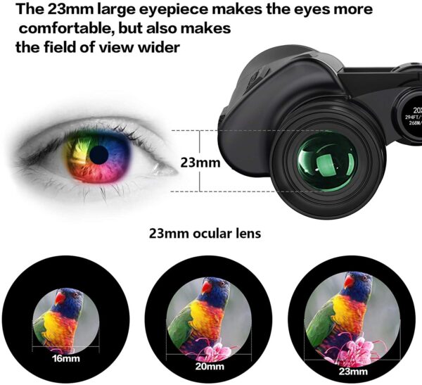 Binoculars 20x50, HD Professional/Waterproof Binoculars with Low Light Night Vision, Durable & Clear BAK4 Prism FMC Lens Binoculars. Suitable for Outdoor Sports and Concert, Bird Watching. - Image 3