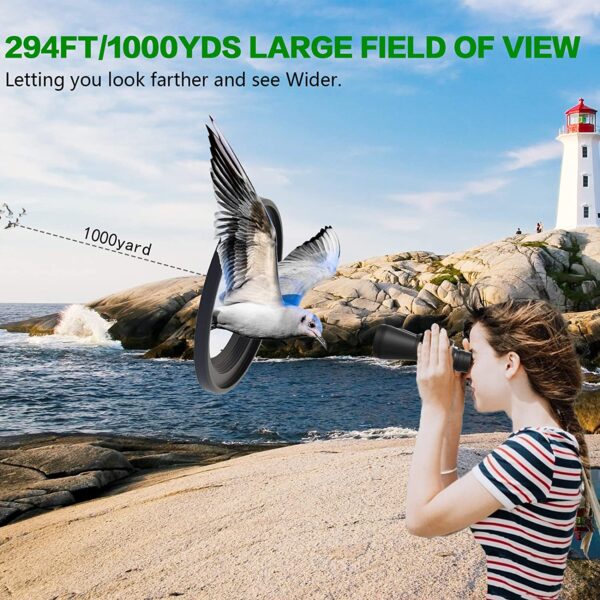 Binoculars 20x50, HD Professional/Waterproof Binoculars with Low Light Night Vision, Durable & Clear BAK4 Prism FMC Lens Binoculars. Suitable for Outdoor Sports and Concert, Bird Watching. - Image 5