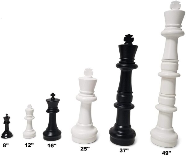 MegaChess Large Premium Chess Set with 12 Inch Tall King Black and White with Quick Fold Nylon Mat - Image 3