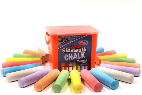 Chalk City Sidewalk Chalk, 20 Count, 7 Different Colors, Jumbo Chalk, Non-Toxic, Washable, Art Set