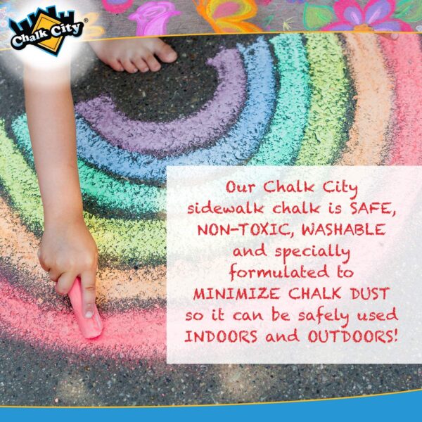 Chalk City Sidewalk Chalk, 20 Count, 7 Different Colors, Jumbo Chalk, Non-Toxic, Washable, Art Set - Image 6