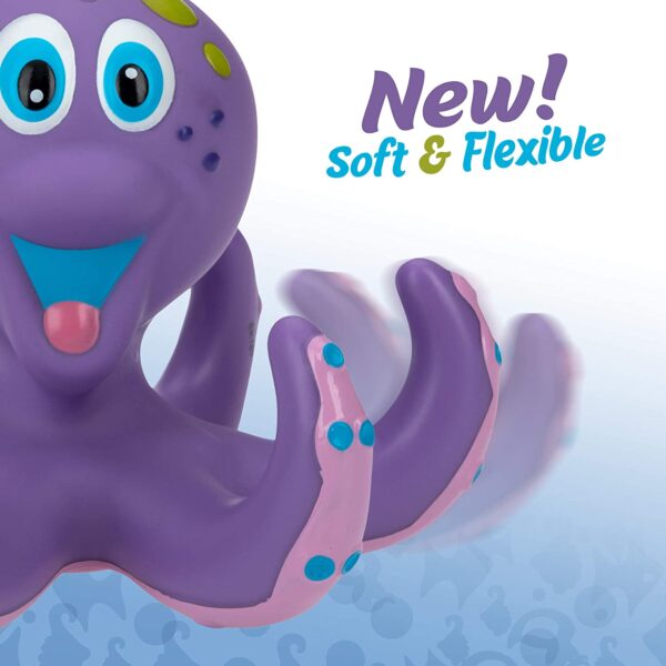 Nuby Floating Purple Octopus with 3 Hoopla Rings Interactive Bath Toy - Image 3