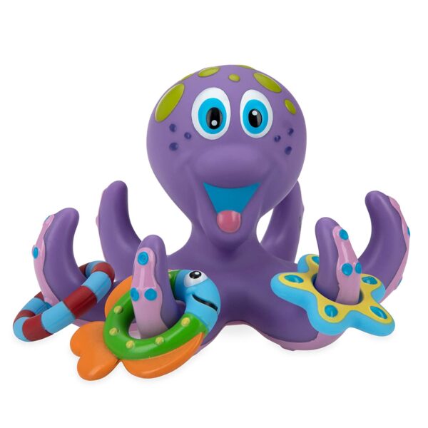 Nuby Floating Purple Octopus with 3 Hoopla Rings Interactive Bath Toy - Image 5