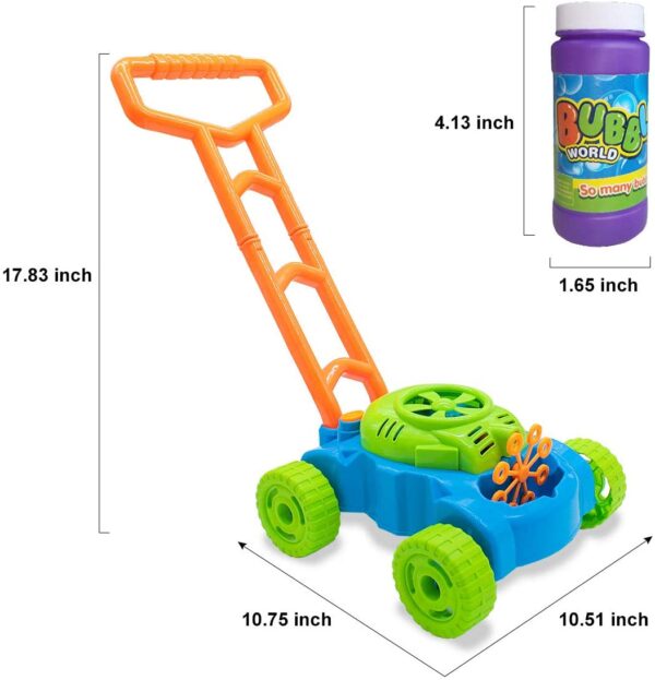 Lydaz Bubble Mower for Toddlers, Kids Bubble Blower Machine Lawn Games, Summer Outdoor Push Toys, Birthday Toy Gifts for Preschool Baby Boys Girls - Image 6