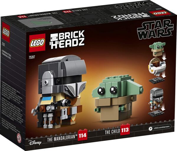 LEGO BrickHeadz Star Wars The Mandalorian & The Child 75317 Building Kit, Toy for Kids and Any Star Wars Fan Featuring Buildable The Mandalorian and The Child Figures, New 2020 (295 Pieces) - Image 5