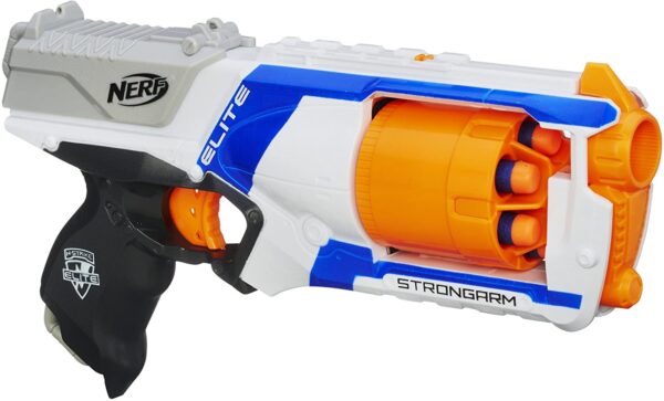 Nerf N Strike Elite Strongarm Toy Blaster with Rotating Barrel, Slam Fire, and 6 Official Nerf Elite Darts for Kids, Teens, & Adults