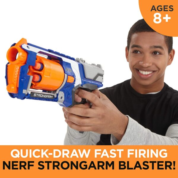 Nerf N Strike Elite Strongarm Toy Blaster with Rotating Barrel, Slam Fire, and 6 Official Nerf Elite Darts for Kids, Teens, & Adults - Image 3