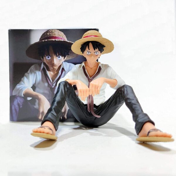 JKYP One Piece Sitting Luffy Shirt Model Ornaments / PVC Statues / Collectibles Ornaments / Anime Fans Toy Gifts