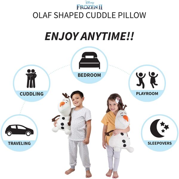 Franco Kids Bedding Super Soft Plush Snuggle Cuddle Pillow, One Size, Disney Frozen 2 Olaf - Image 3