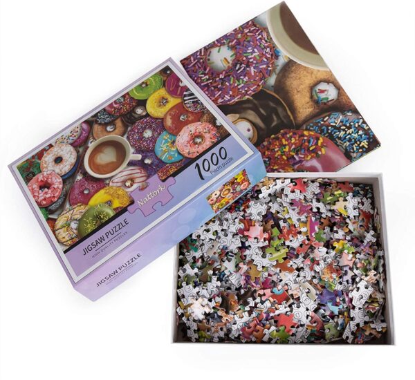 Jigsaw Puzzles, for Kids? Adults, Families 1000 Piece Puzzle Paintings Jigsaw 1000 Piece Puzzle (Donuts) - Image 4