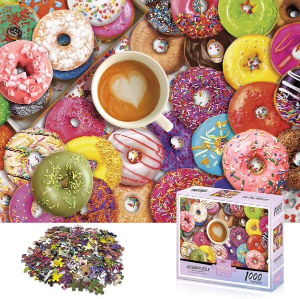 Jigsaw Puzzles, for Kids? Adults, Families 1000 Piece Puzzle Paintings Jigsaw 1000 Piece Puzzle (Donuts) - Image 5