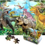 KULARIWORLD 200 Piece Jigsaw Puzzles for Kids Dinosaur Wooden Puzzle Toy for Child Boys Girls Ages 4-12 Years Olds