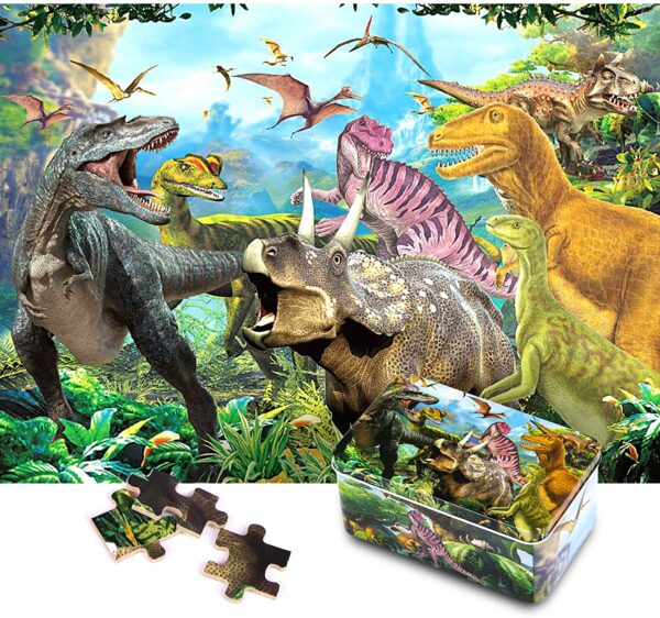 KULARIWORLD 200 Piece Jigsaw Puzzles for Kids Dinosaur Wooden Puzzle Toy for Child Boys Girls Ages 4-12 Years Olds