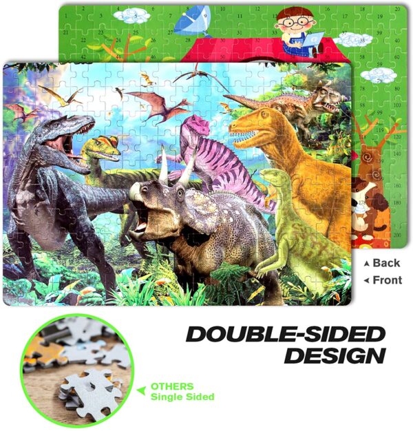 KULARIWORLD 200 Piece Jigsaw Puzzles for Kids Dinosaur Wooden Puzzle Toy for Child Boys Girls Ages 4-12 Years Olds - Image 2