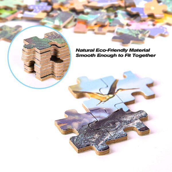 KULARIWORLD 200 Piece Jigsaw Puzzles for Kids Dinosaur Wooden Puzzle Toy for Child Boys Girls Ages 4-12 Years Olds - Image 3