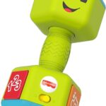 Fisher-Price Laugh & Learn Countin' Reps Dumbbell rattle toy with music, lights and learning content for baby and toddler ages 6-36 months